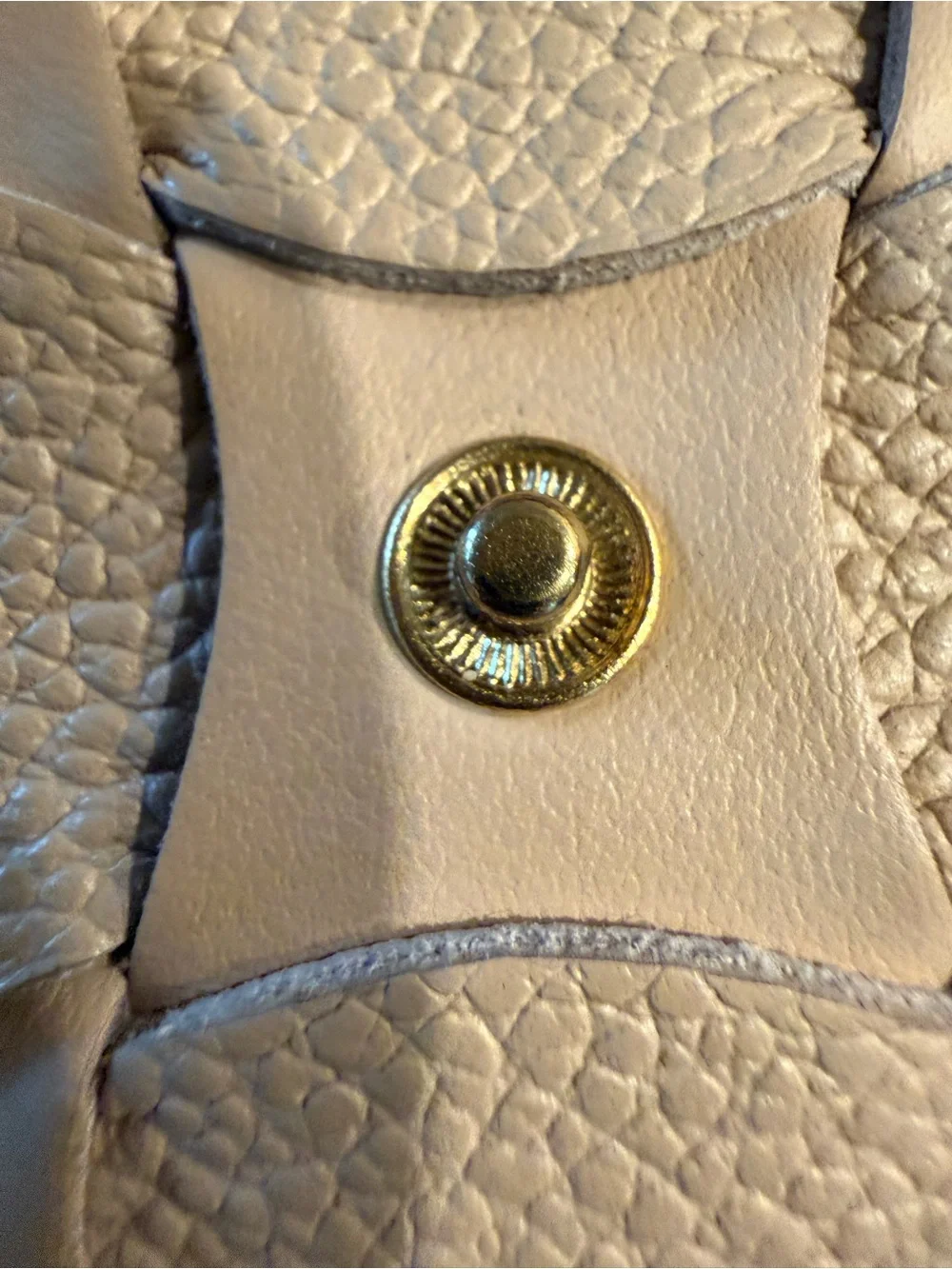 Polene Beige Woven Leather Key & Card Holder